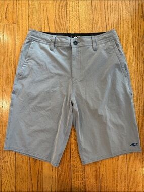O’Neill Hybrid Gray Blue Stretch Walk Shorts Men’s Size 30